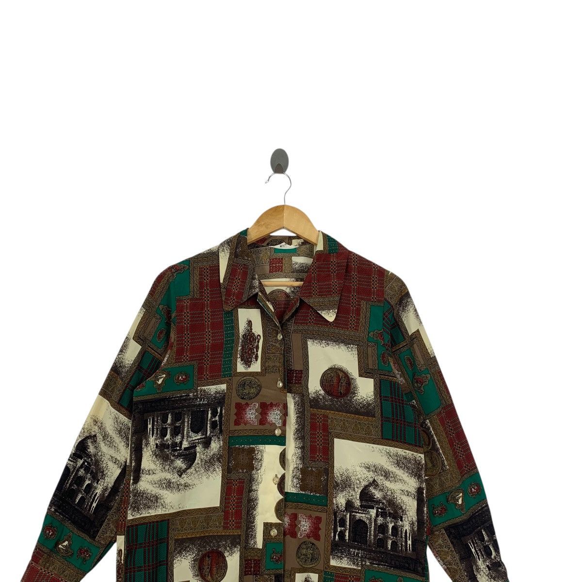 Vintage Vintage AMY PARIS Taj Mahal Painting Casual Tee Shirt Button Size M / US 6-8 / IT 42-44 - 2 Thumbnail