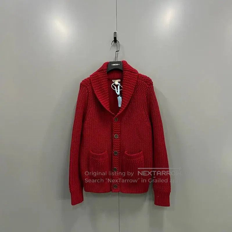 Burberry Burberry Red Wool Long Sleeve Cardigan. Size L / US 10 / IT 46 - 1 Thumbnail