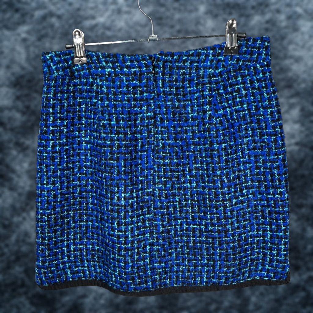J.Crew J. Crew Skirt Womens 0 Tweed Mini Blue Black Wool Blend Textured Wool Blend Casual Business Short Lined Vintage No Mens Womens Size 25" / US 0 / IT 36 - 1 Thumbnail