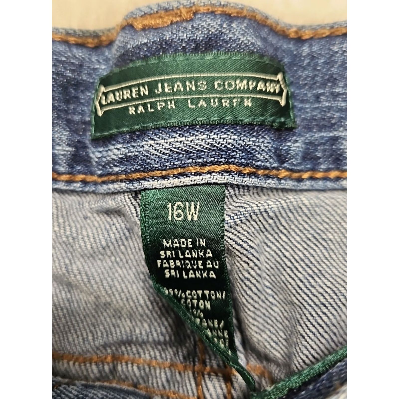 Ralph Lauren VINTAGE Ralph Lauren Jeans Co Women’s 16W Straight Leg Stretch Denim Blue Mid Rise Size 38" / US 16 / IT 52 - 4 Thumbnail