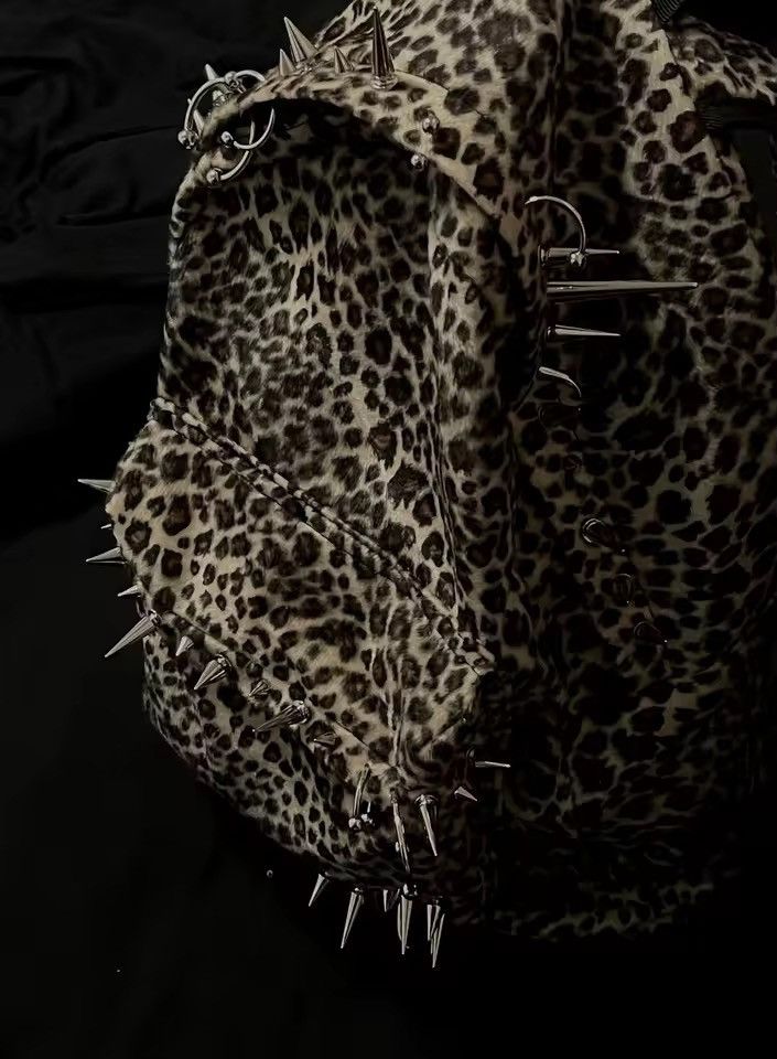 Other Punk Rivet Leopard Gothic Large Capacity Backpack Size ONE SIZE - 4 Thumbnail