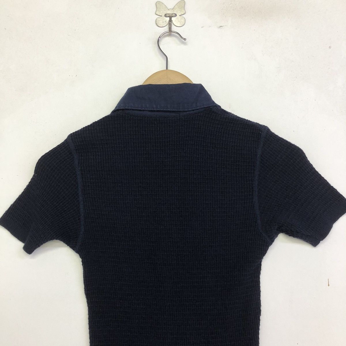 45rpm × Japanese Brand 45 RPM Dark Indigo Waffle Polo Shirt Size XS / US 0-2 / IT 36-38 - 10 Thumbnail