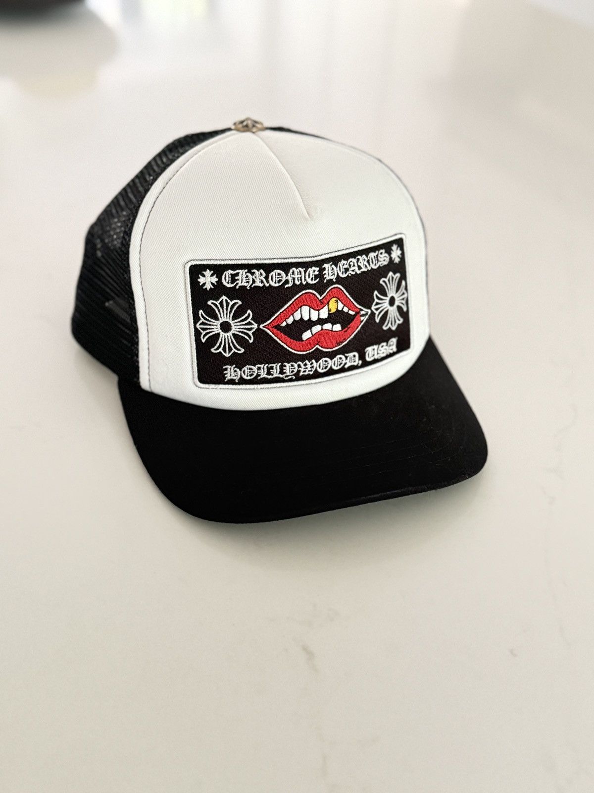 Chrome Hearts Matty Boy Chomper Trucker Hat - White & Black