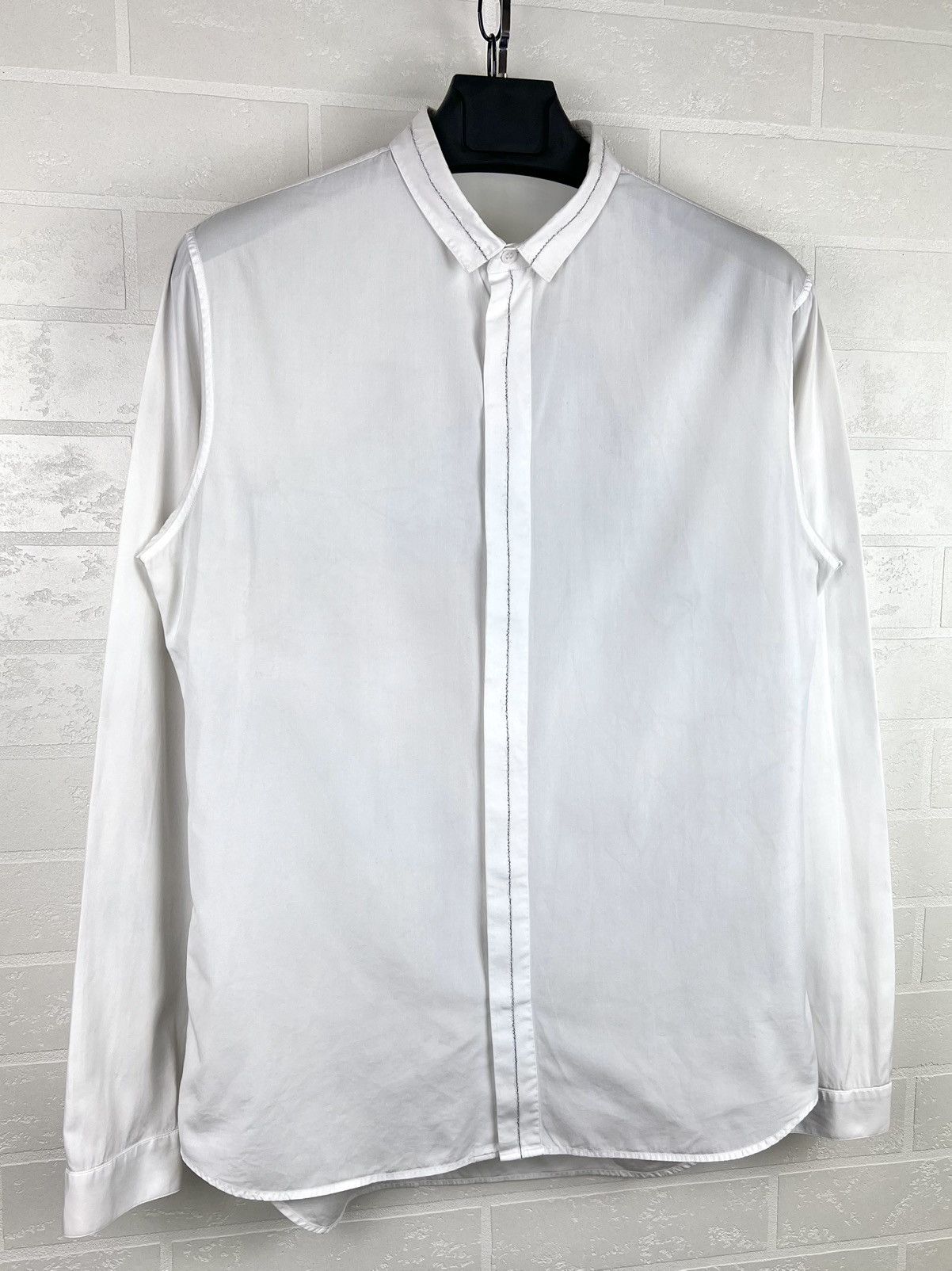 Dior DIOR Shirt Button Up Embroided Metal Stripes White Men's Size US L / EU 52-54 / 3 - 2 Thumbnail