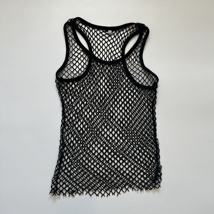 Vintage Y2K Mesh Tank Top Fishnet 2000s raf rick jpg cdg yohji 00s