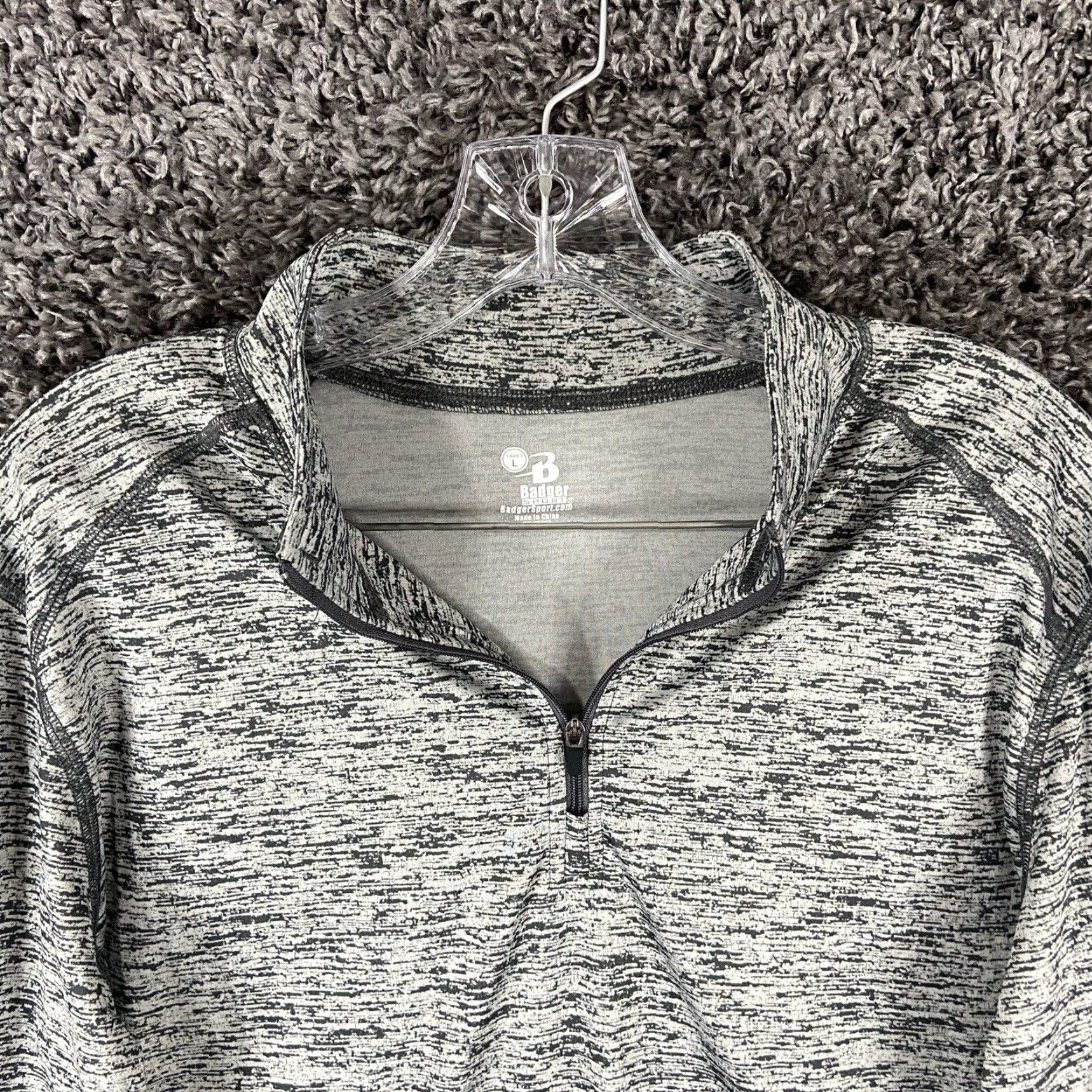 Vintage BADGER SPORT Long Sleeve 1/2 Zip Workout Top Gray Heather Women’s L - Activewear, Women, Size L Size L / US 10 / IT 46 - 5 Thumbnail