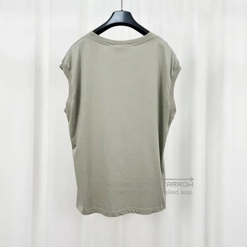 Miu Miu Miu Miu Gray Cotton Embroidered Logo Sleeveless Top . Size L / US 10 / IT 46 - 2 Thumbnail