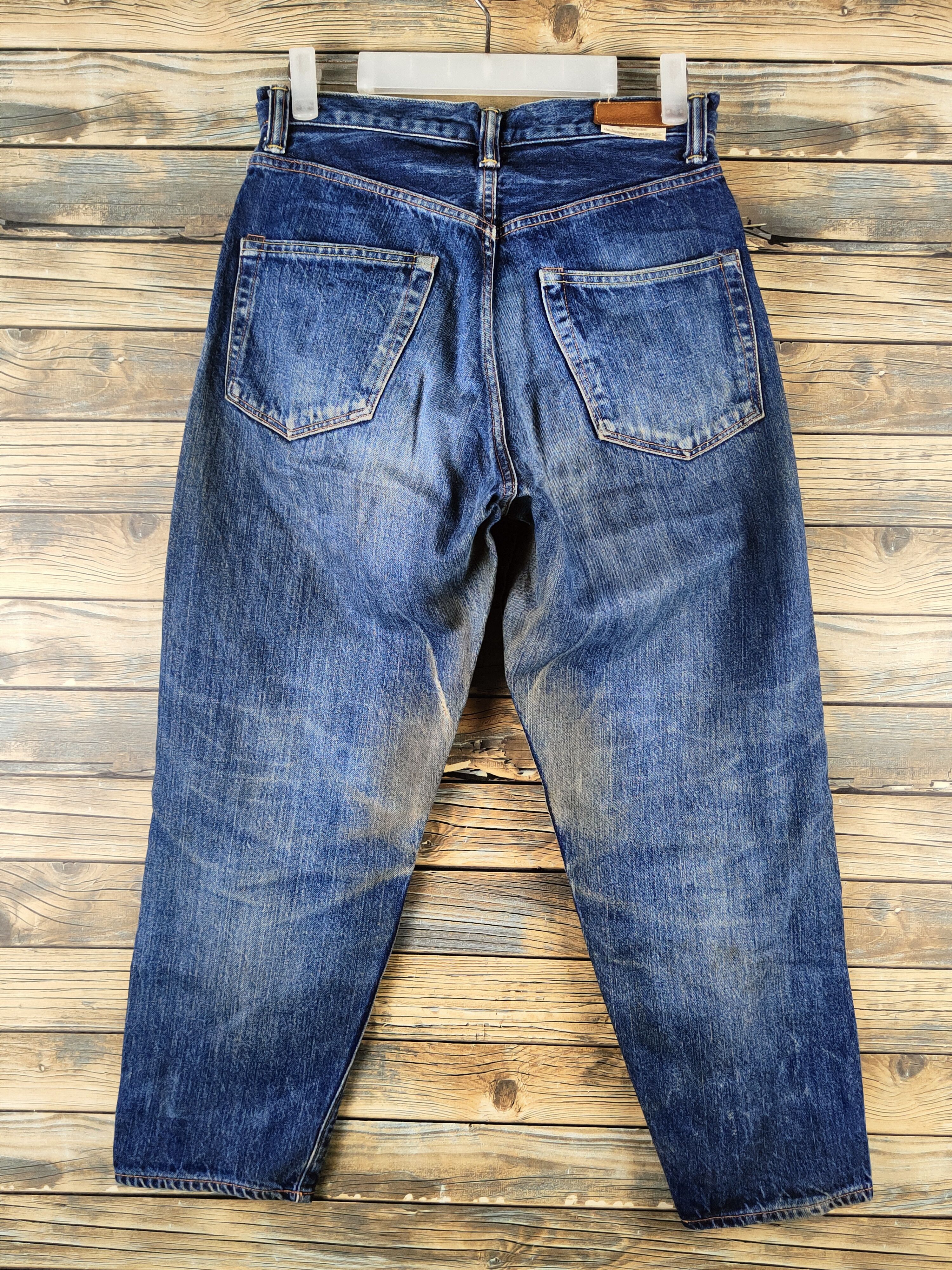 Japanese Brand DL D.M.G Dark Blue Distressed Ripped denim Jeans #46-959 Size US 28 / EU 44 - 7 Thumbnail