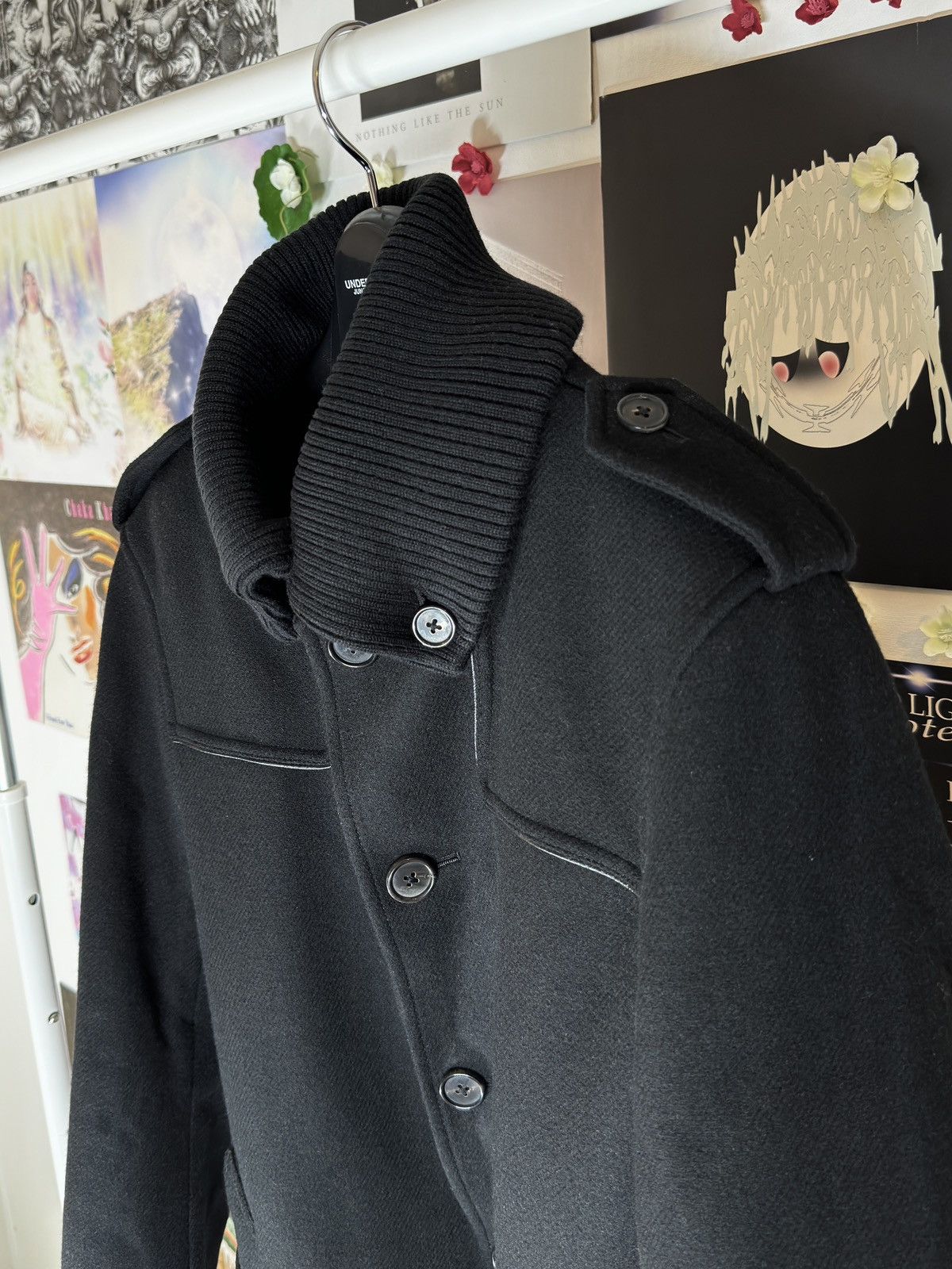 Katharine Hamnett London 1990s Heavy Wool Military Coat Size US M / EU 48-50 / 2 - 5 Thumbnail