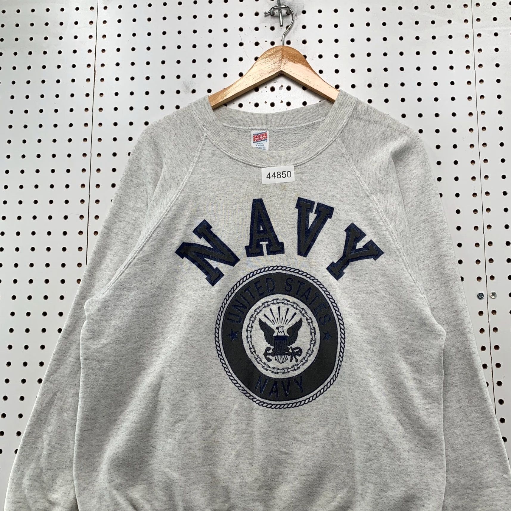 Soffe VINTAGE United States Navy Sweatshirt Mens Large Gray Soffe Made USA Size US L / EU 52-54 / 3 - 3 Thumbnail
