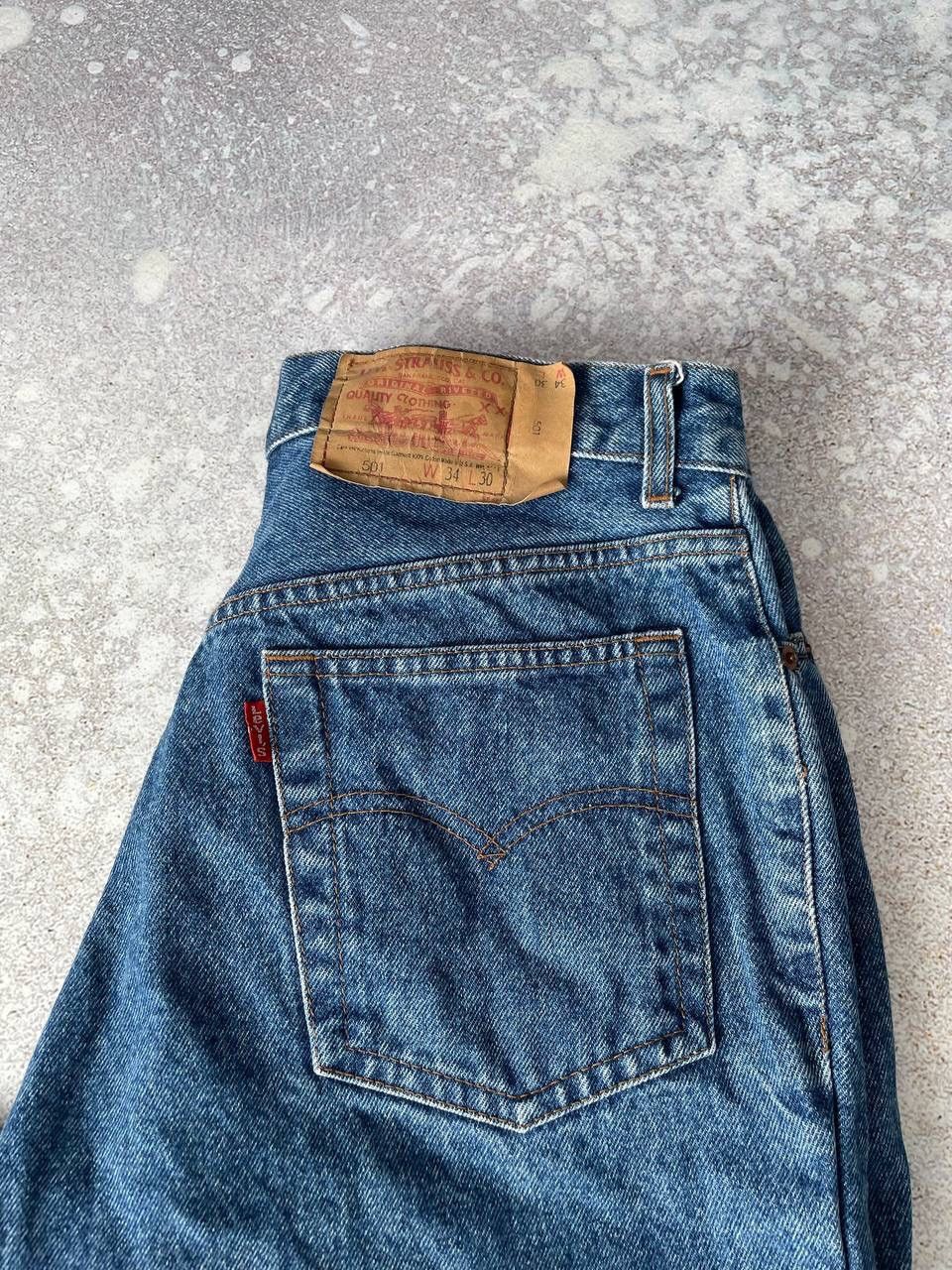 Levi's × Levi's Vintage Clothing Vintage 90s Levi’s 501 Blue Denim Baggy Pants Made In USA Size US 34 / EU 50 - 2 Thumbnail