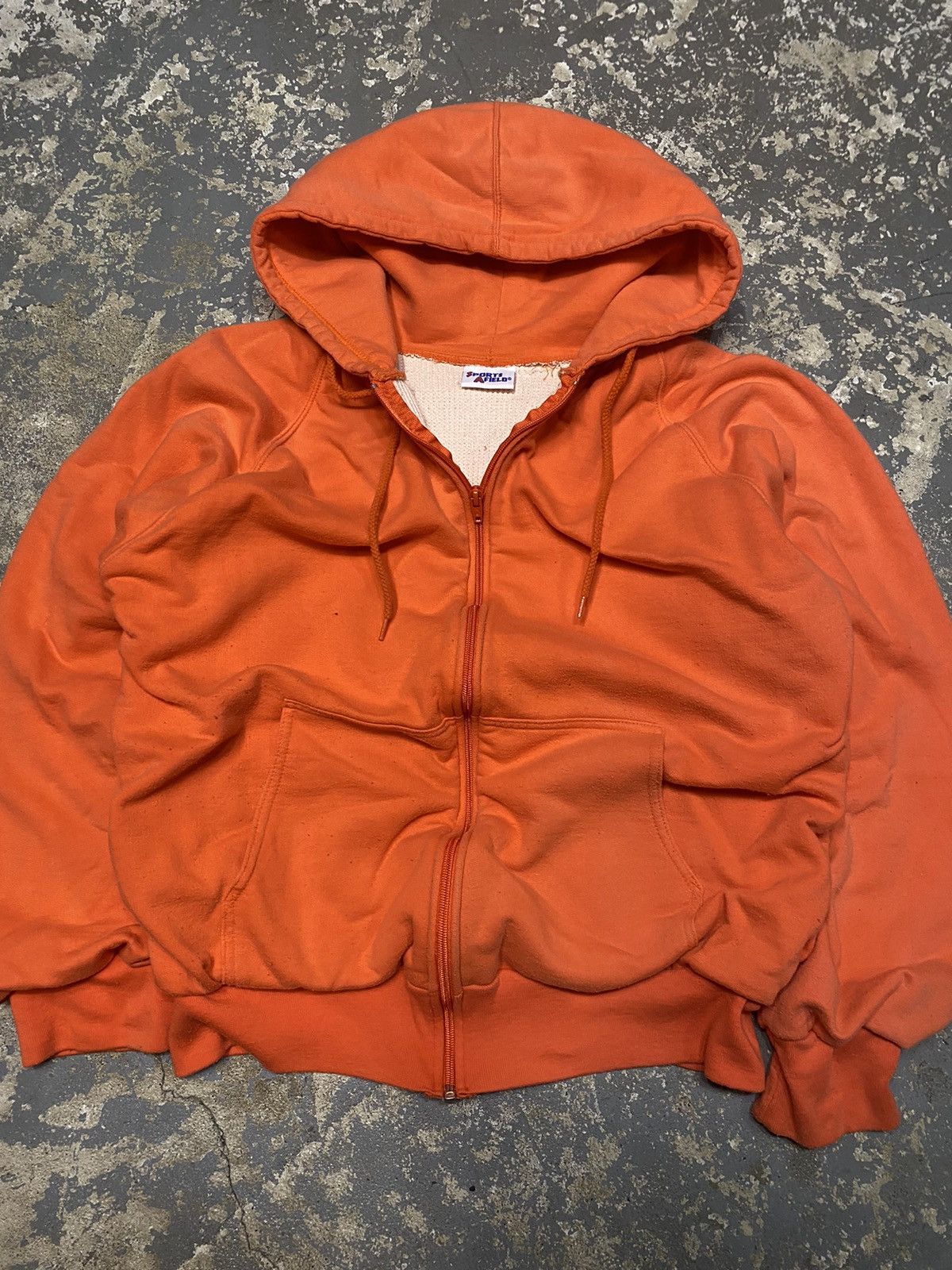 Japanese Brand × Vintage Vintage Sports Afield Orange Waffle Thermal Zip Hoodie Size US S / EU 44-46 / 1 - 8 Thumbnail