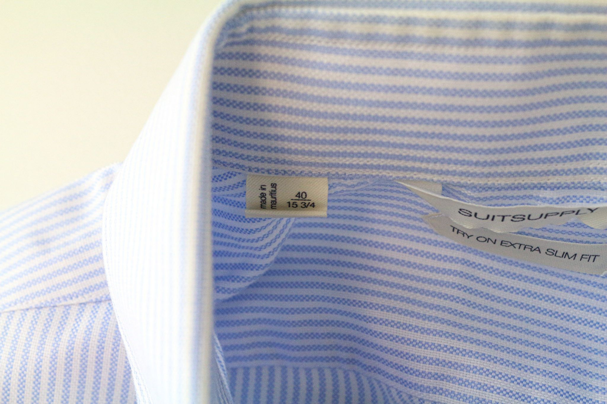Suitsupply 40/15 3/4 Extra Slim Blue Cotton Cutaway Striped 78966 Size 40R - 5 Thumbnail