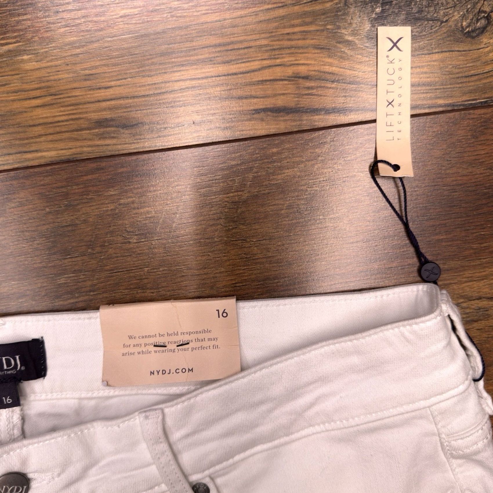 NYDJ NYDJ Marilyn Straight Jeans 16 White Stretch Lift Tuck New Jeans Women Regular White Side Logo 5-Pocket Modern 31in Inseam NYDJ Marilyn Size 38" / US 16 / IT 52 - 5 Thumbnail