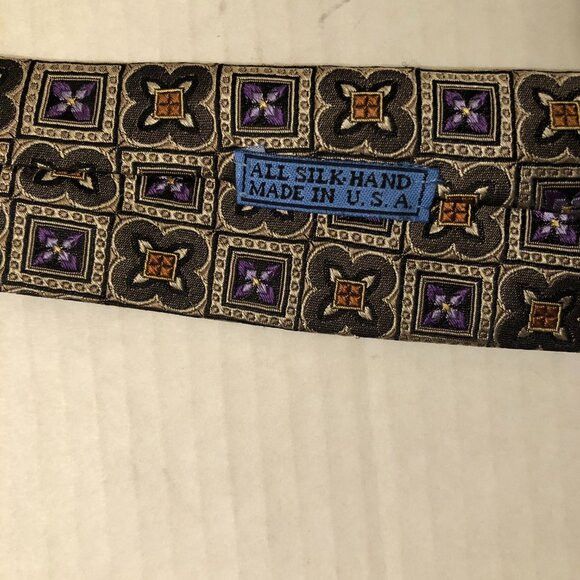 Other JZ Richards men's new brown 100%silk tie 3 1/2" X 61" Size ONE SIZE - 4 Thumbnail