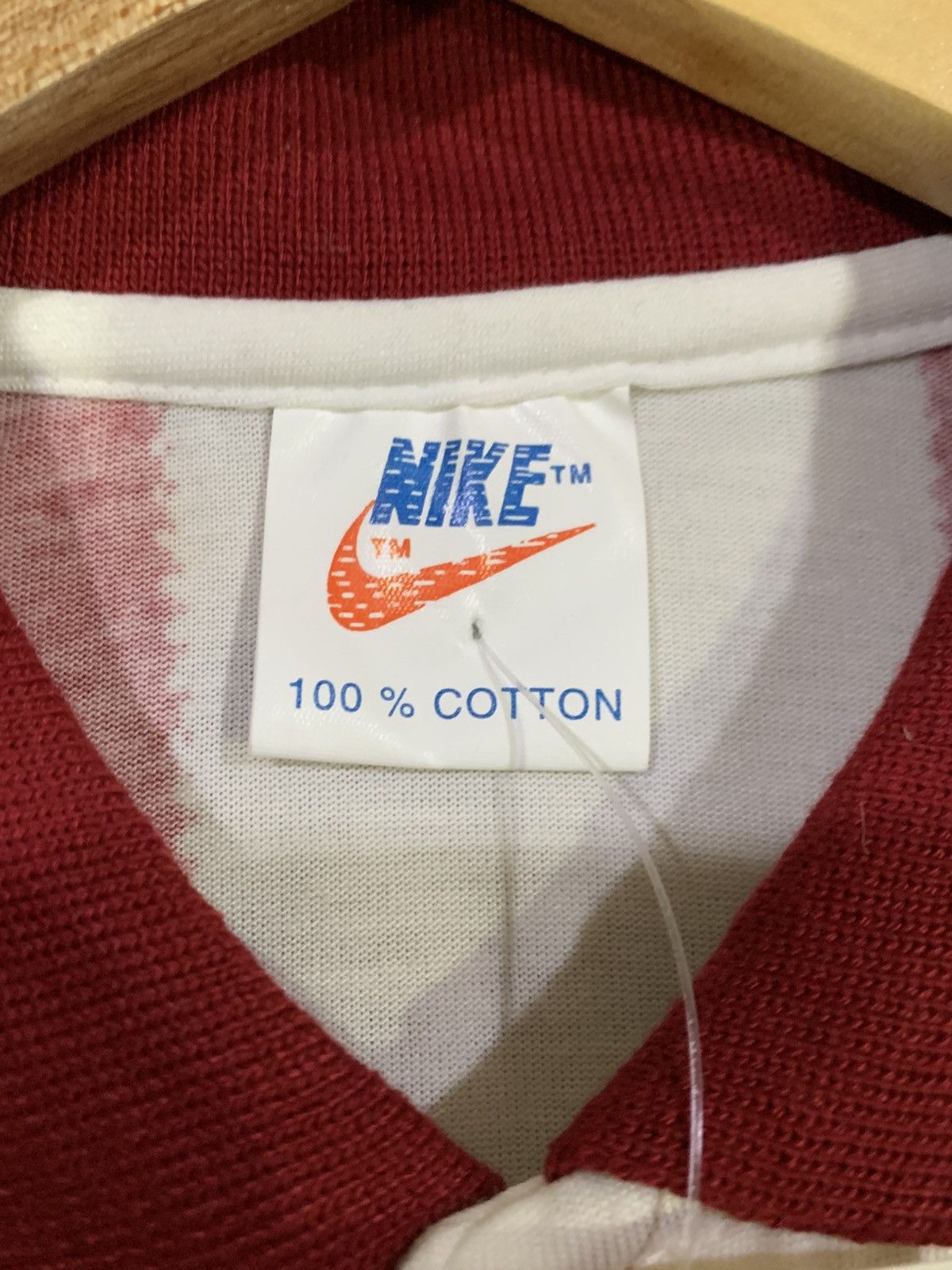 Nike Vtg 90s Nike Oval Bootleg Collar Stripe Polo New Old Stock Size US L / EU 52-54 / 3 - 6 Thumbnail