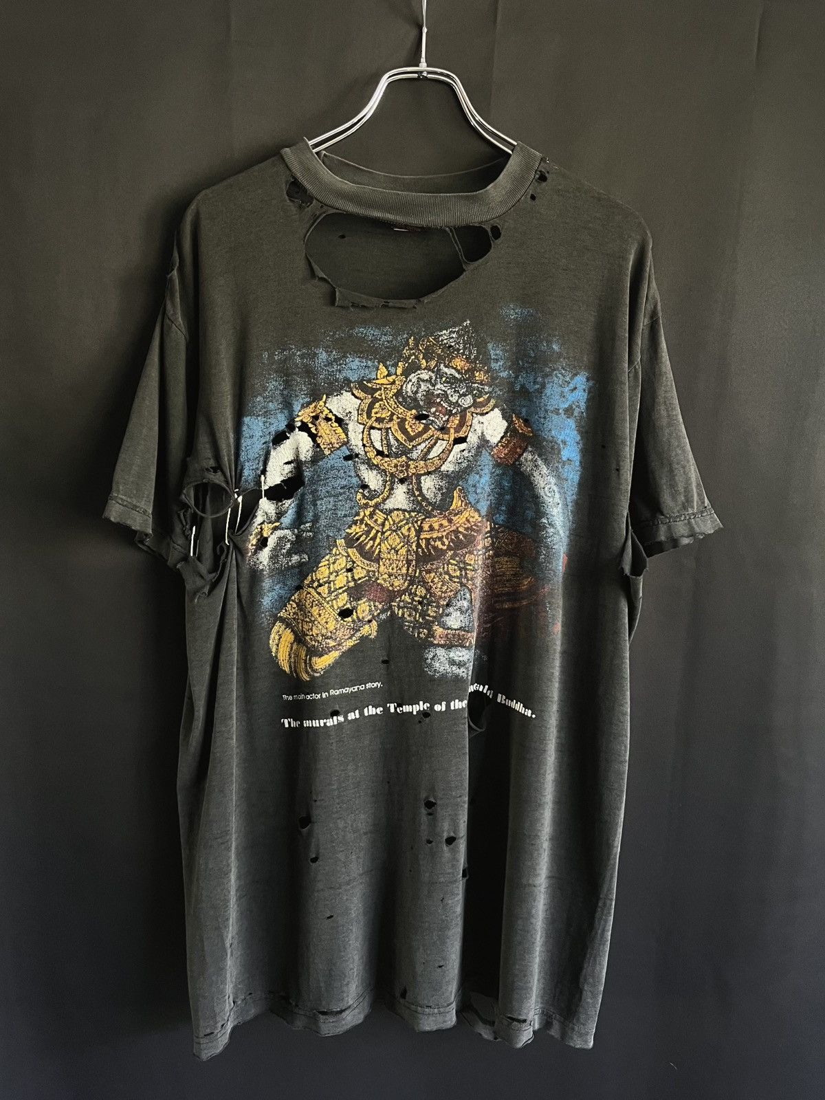 Vintage 90s Thrashed “Emerald Buddha” Tee Size US XL / EU 56 / 4 - 1 Thumbnail