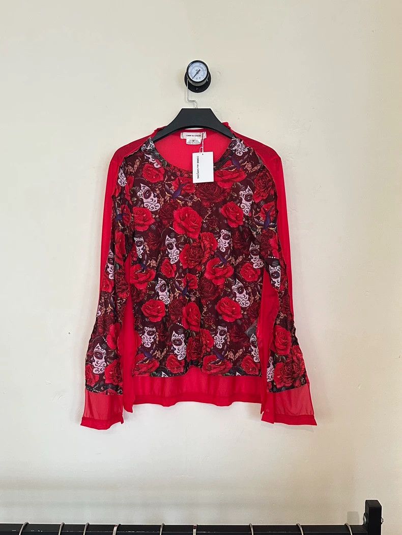 Comme des Garcons Comme des Garçons Rose Portrait Mesh Top - dmc Size US M / EU 48-50 / 2 - 1 Thumbnail