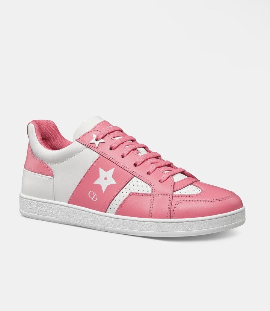 Dior DIORIVIERA DIOR STAR SNEAKER White and Candy Pink