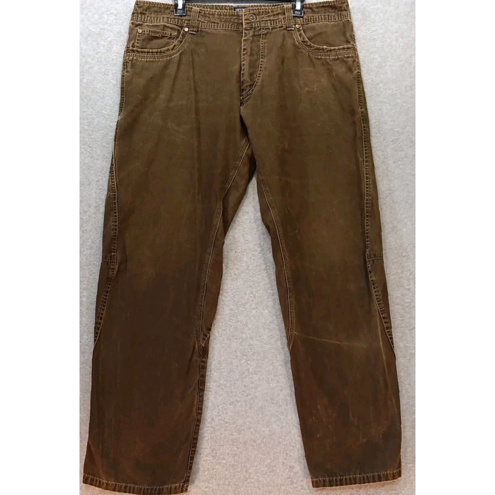 Vintage Kuhl OutKast Pants 36x32 Brown Cotton Denim 5-Pocket Chino Straight Leg Zip Closure Men Vintage No Size US 36 / EU 52 - 2 Thumbnail