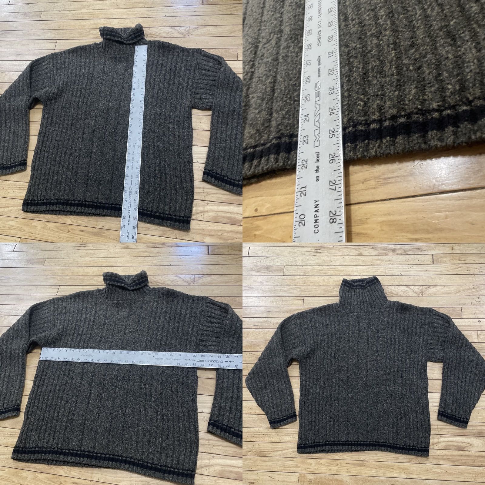 Vintage TAG SPORT vtg 90s Chunky Turtleneck Sweater Brown Black Green Minimal Made USA Sweater Mens L Size US L / EU 52-54 / 3 - 8 Thumbnail