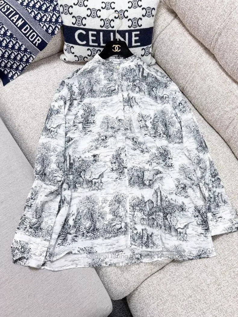 Dior Dior Black and white ink print long-sleeved shirt Size XS / US 0-2 / IT 36-38 - 3 Thumbnail