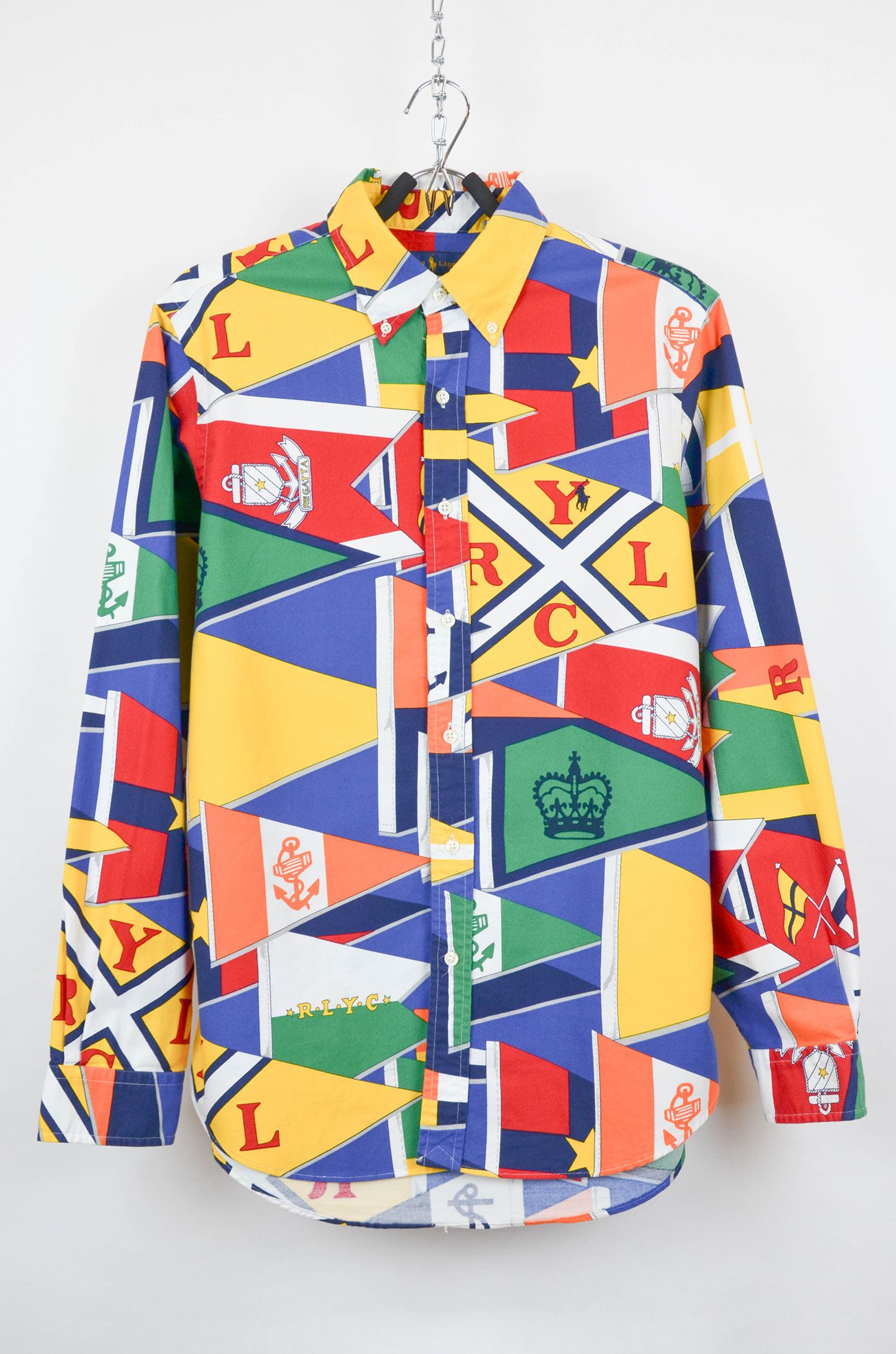POLO RALPH LAUREN Shirt Regatta Sailing Flags CP-93 M