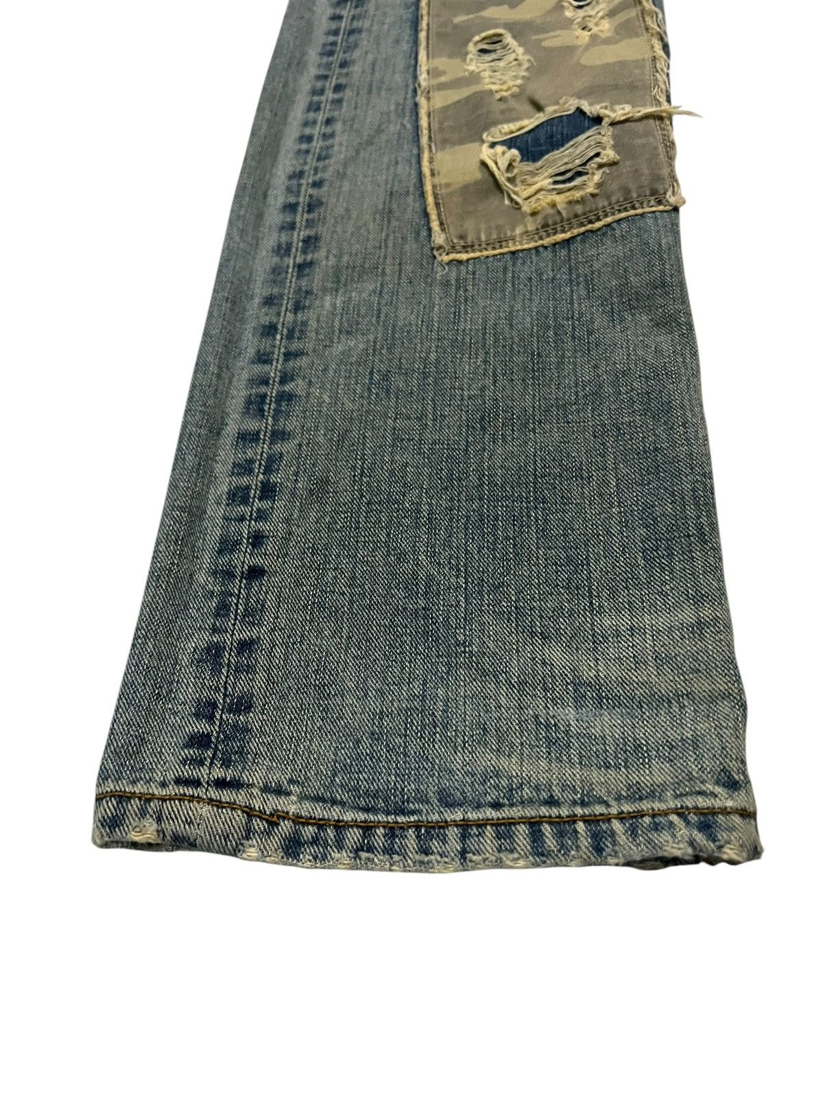 Japanese Brand Double Waist💥Rattle Trap Distressed Light Wash kapital style Size US 30 / EU 46 - 4 Thumbnail