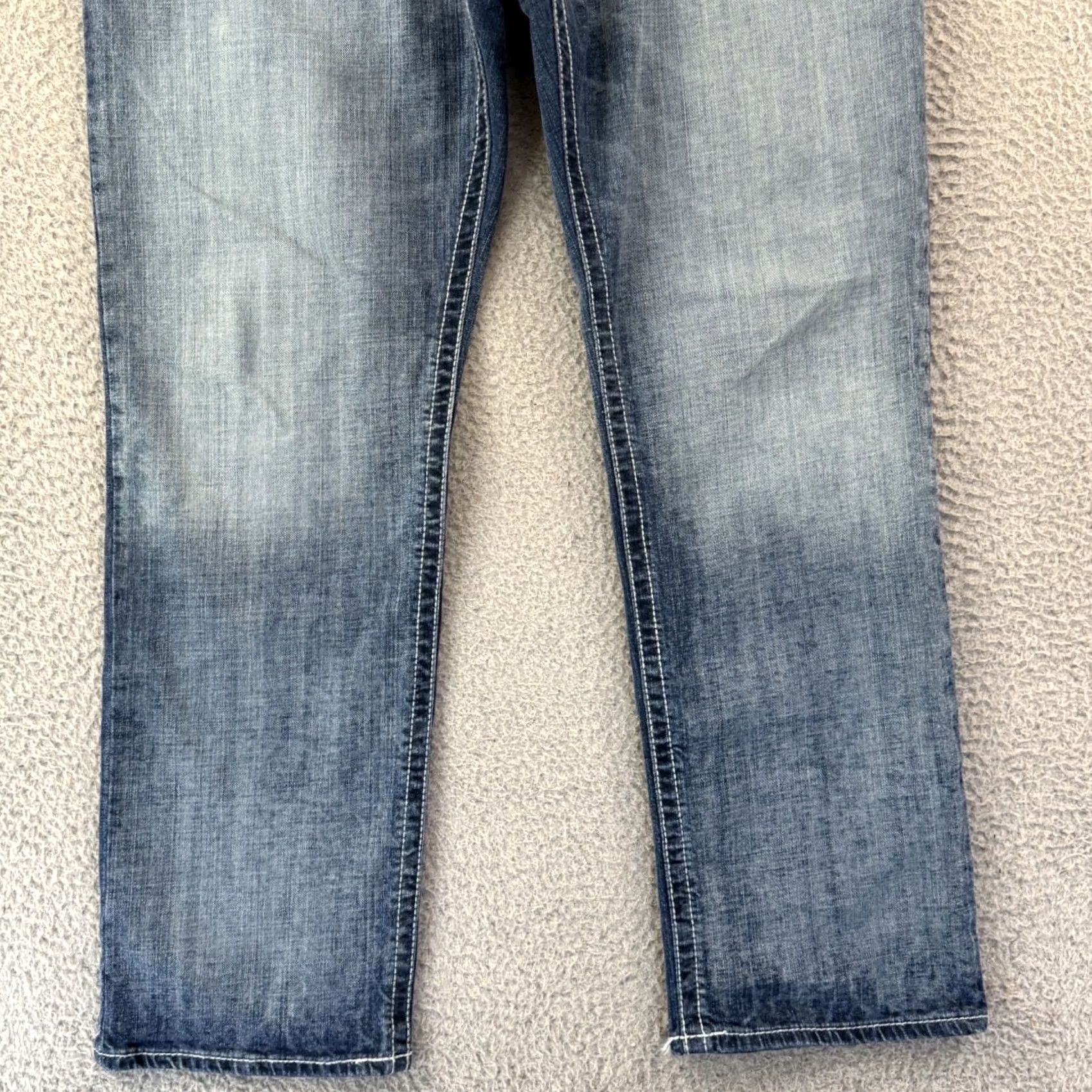 Decree Decree Jeans Mens 38x30 Blue Washed Denim Bootcut Cowboy Western Outdoor Jeans Mens Regular 38x30 Blue Denim Bootcut Cowboy Western Outdoor Size US 38 / EU 54 - 2 Thumbnail