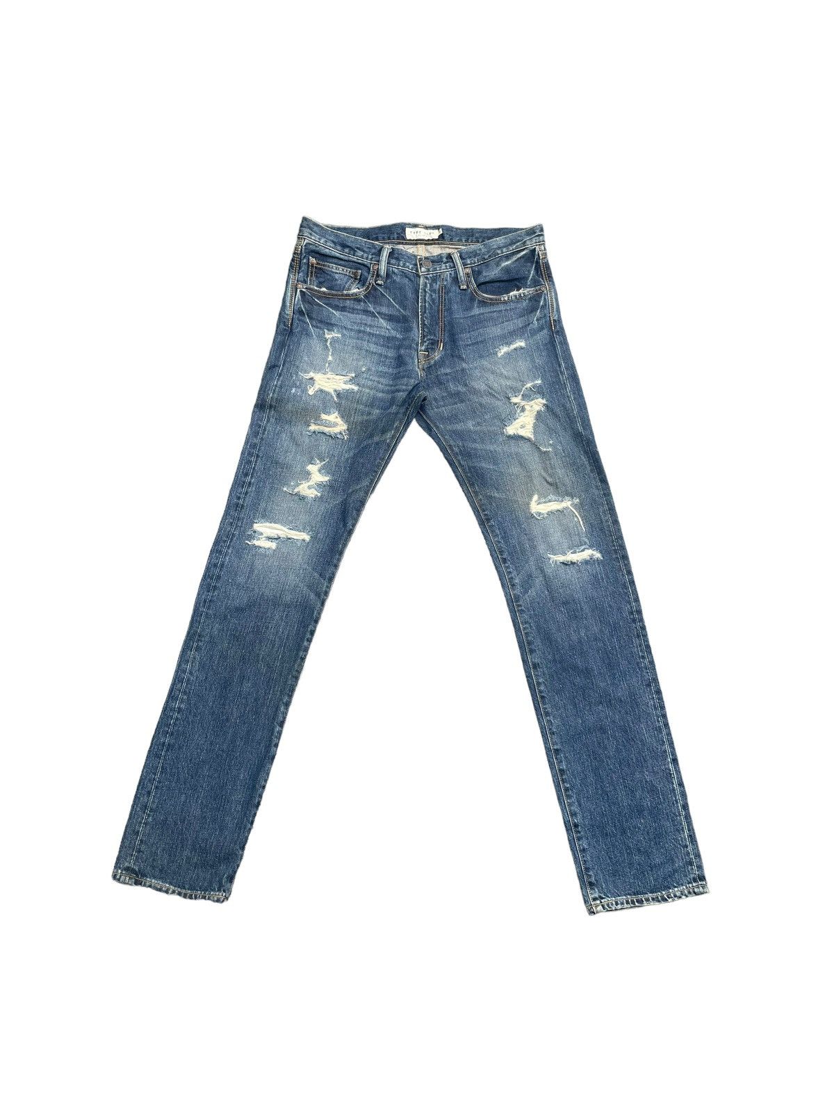image of Avirex Type Blue Distresed Denim, Men's (Size 34)