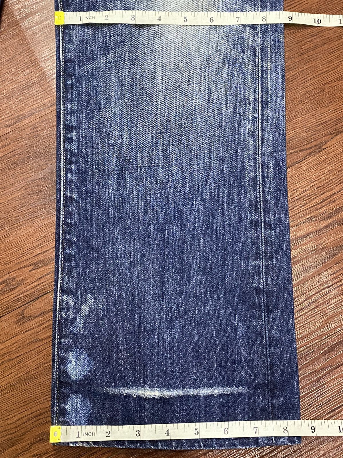 Jun Takahashi Vintage Uniqlo UJ Blue Wash Patched Loose Jeans Size US 34 / EU 50 - 14 Thumbnail