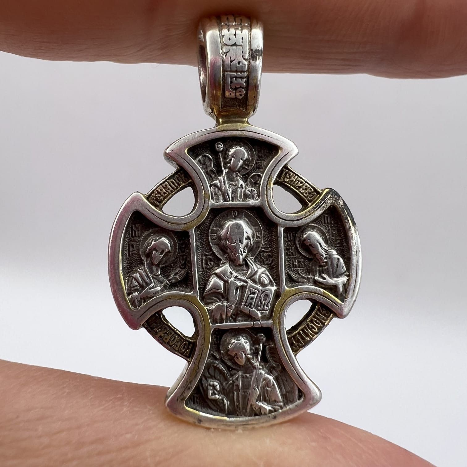 Sterling Silver Vintage 925 Silver Orthodox Cross Pendant 7.3g 3.3cm Size ONE SIZE - 2 Thumbnail