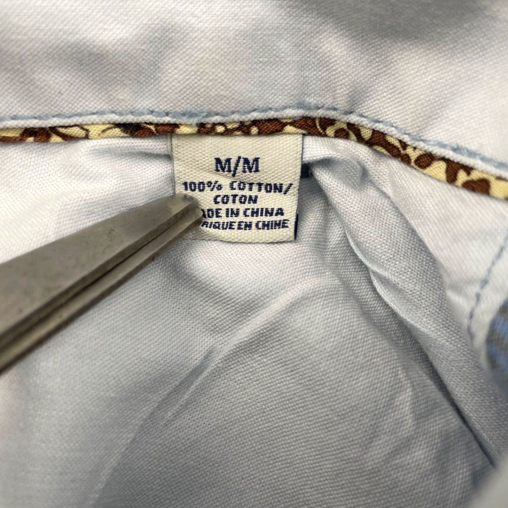Tommy Bahama Tommy Bahama Jeans Men's Button Shirt Blue Floral Stripe 100% Cotton Medium Size US M / EU 48-50 / 2 - 4 Thumbnail