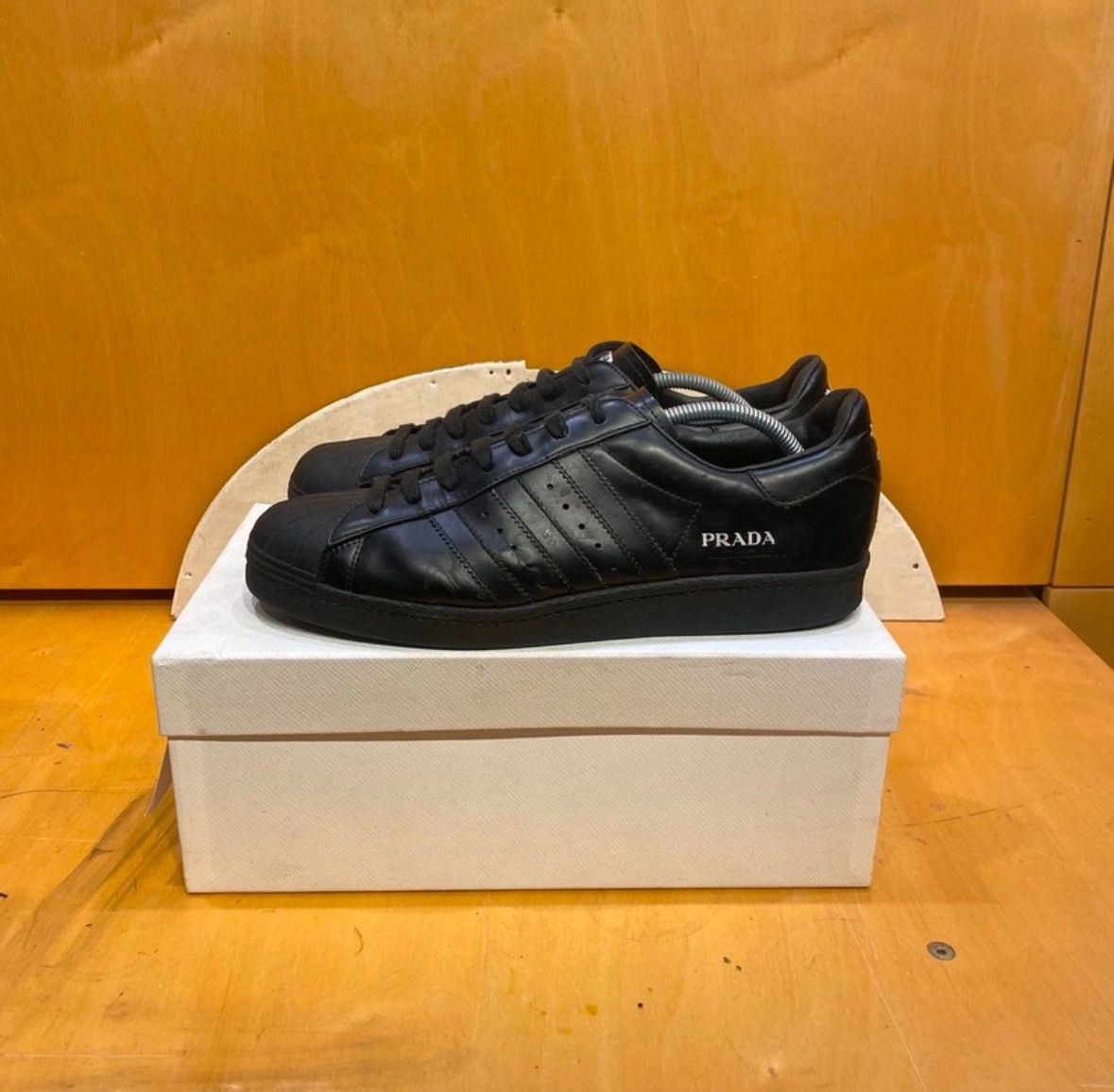Prada Black Prada Adidas Superstars Size US 11 / EU 44 - 1 Thumbnail