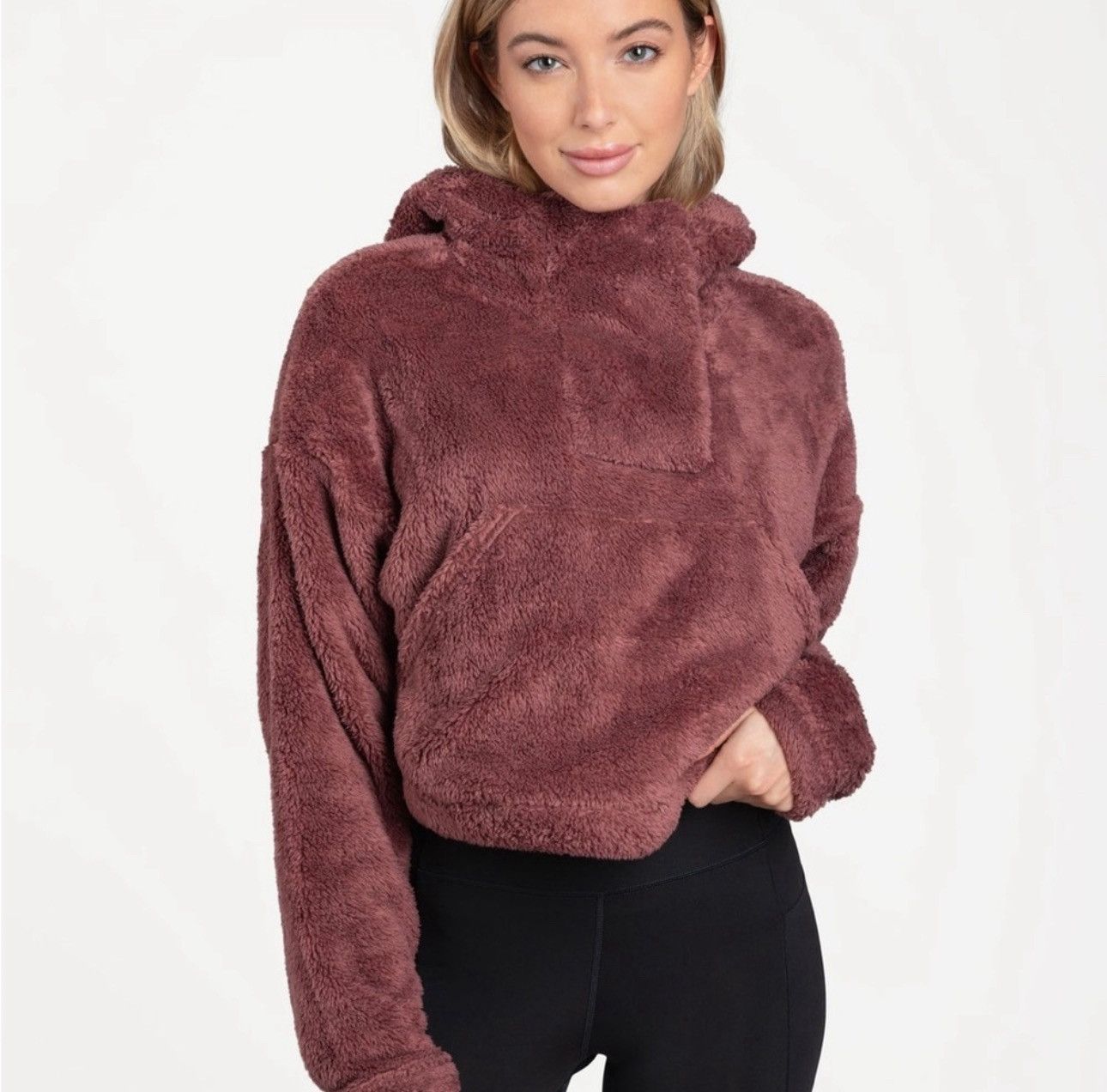 Other Lole Women’s Yana Sherpa Beige Cropped Hoodie Sz L Size L / US 10 / IT 46 - 17 Thumbnail