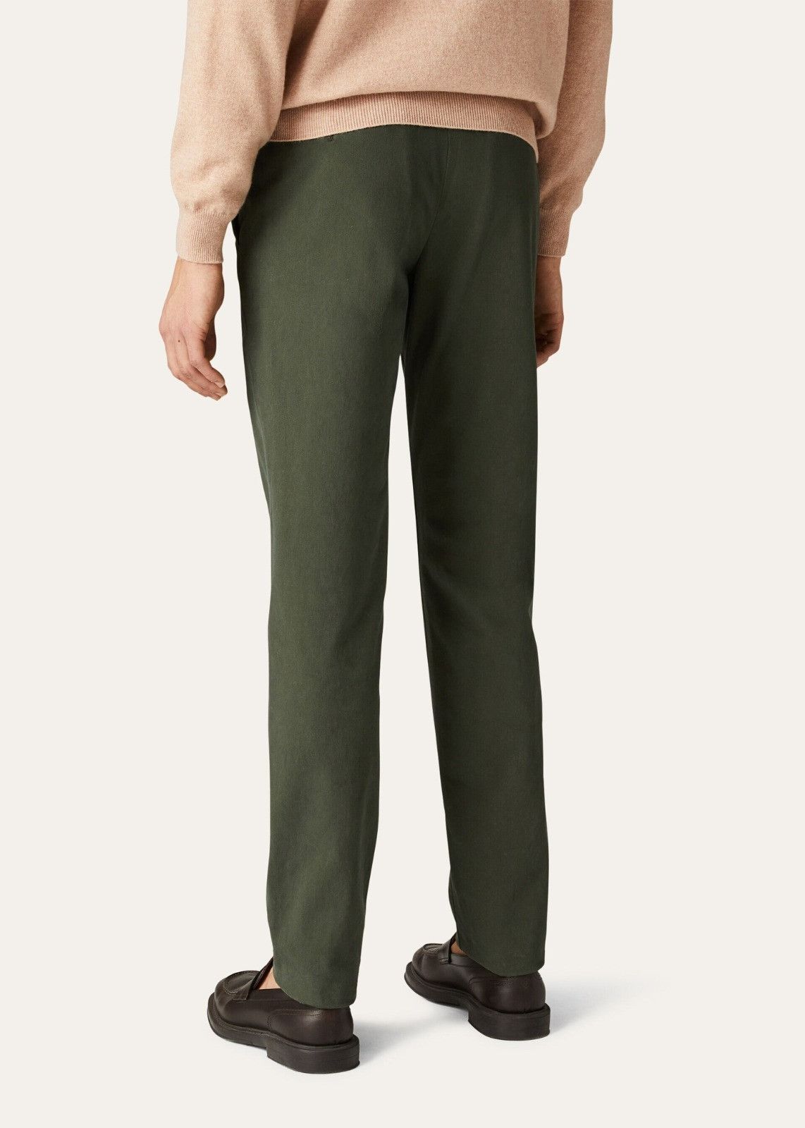 Loro Piana o1srvl11e1224 Cotton Pantaflat Slim Trouser in Olive Green Size US 28 / EU 44 - 2 Thumbnail