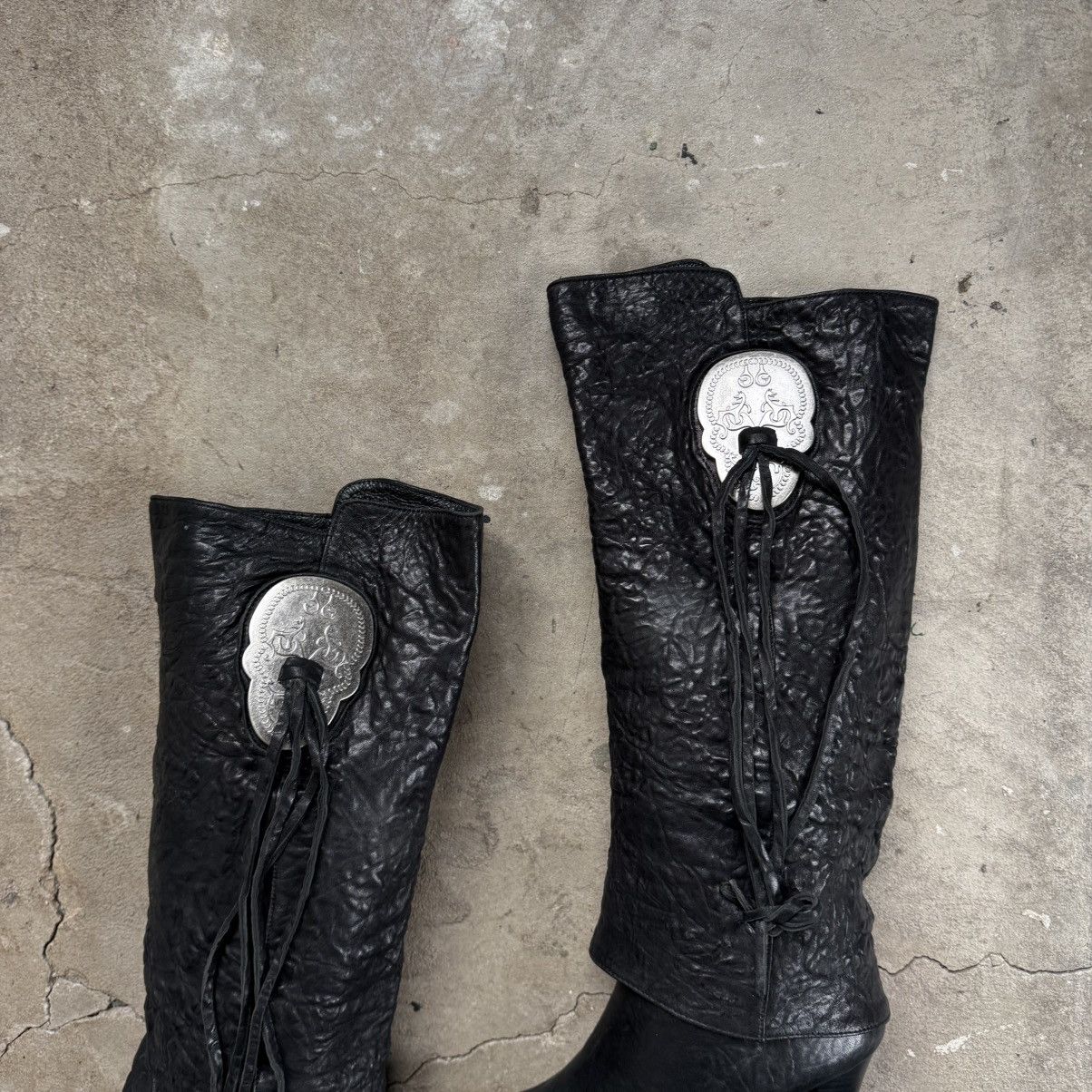 Thomas Wylde Thomas Whylde Black Leather Knee High Ankle Boots Size US 9 / IT 39 - 9 Thumbnail