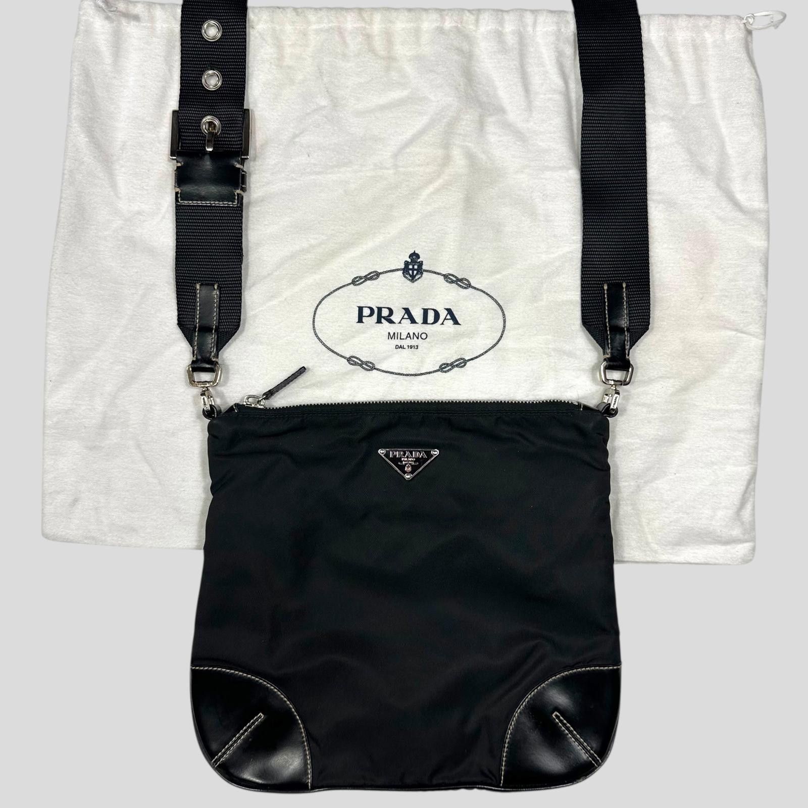 Prada Prada Milano 00’s Nylon & Patent Leather Crossbody Bag Size ONE SIZE - 3 Thumbnail