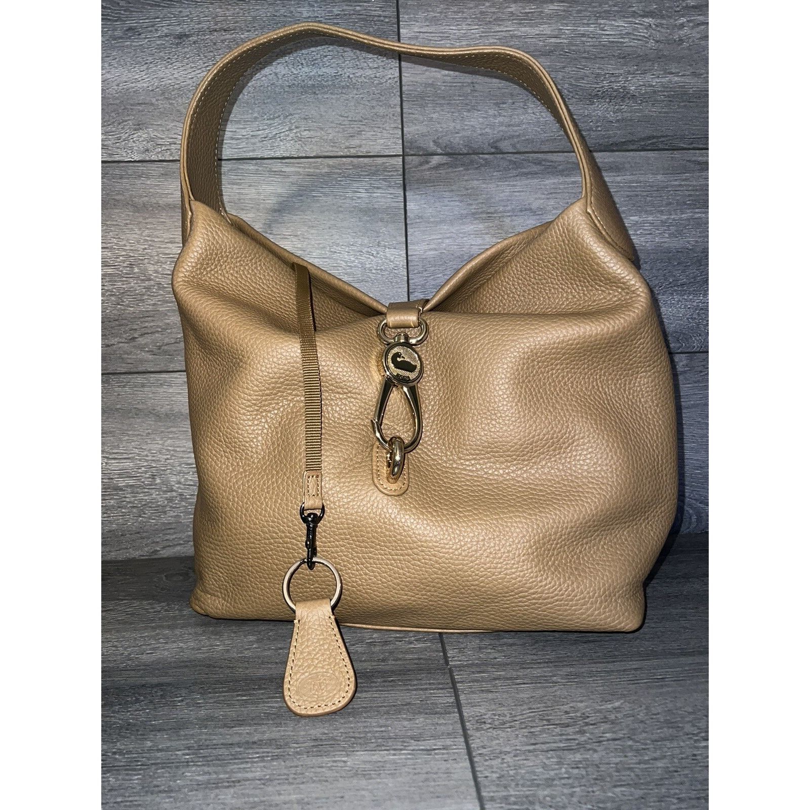 Dooney & Bourke Dooney And Bourke Pebble Leather Logo Lock Hobo Bag B000481 Size ONE SIZE - 1 Thumbnail