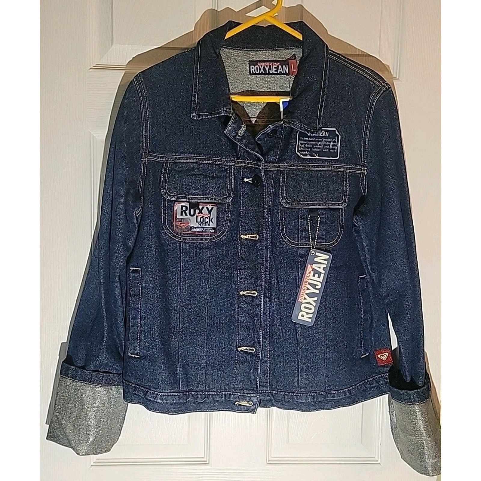 Quiksilver Roxy NWT Quiksilver Blue Denim Unlined Jacket Large Size L / US 10 / IT 46 - 1 Thumbnail