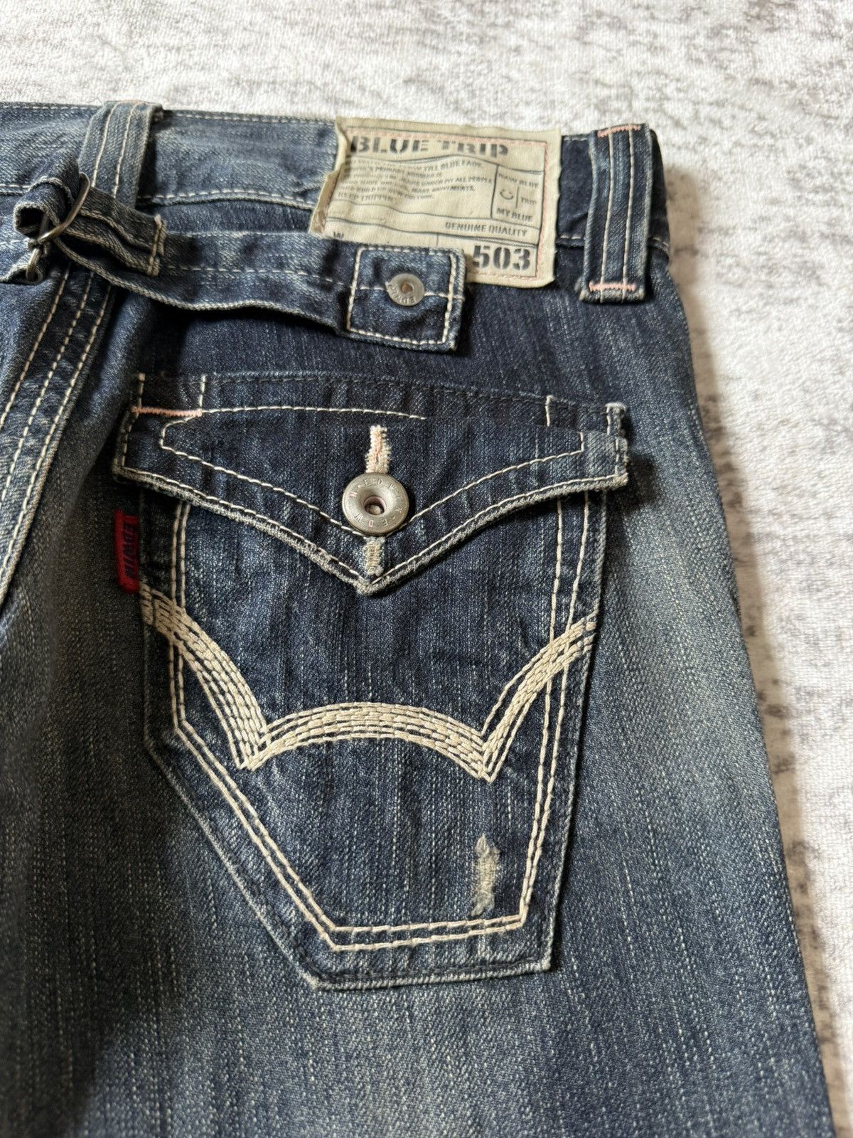 Le Grande Bleu (L.G.B.) Edwin 503 Japan Muddy Wash Flared Jeans Size US 28 / EU 44 - 18 Thumbnail