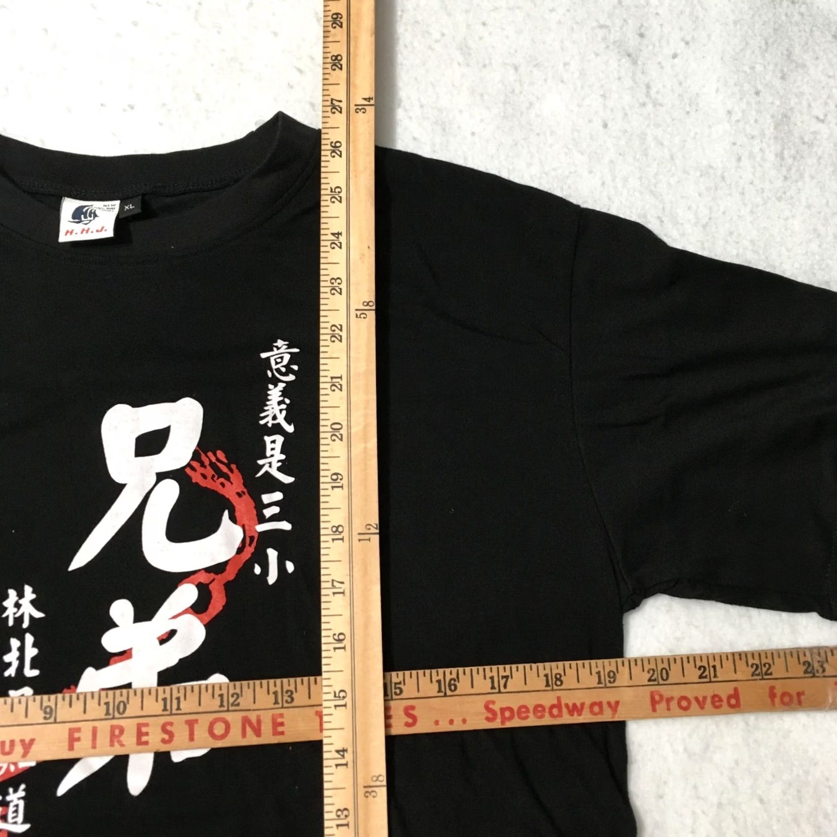 Vintage VINTAGE 90s T-Shirt XL Black Huaxiucun Chinese Dragon scriptur Funny Proverb Mens Size US XL / EU 56 / 4 - 4 Thumbnail