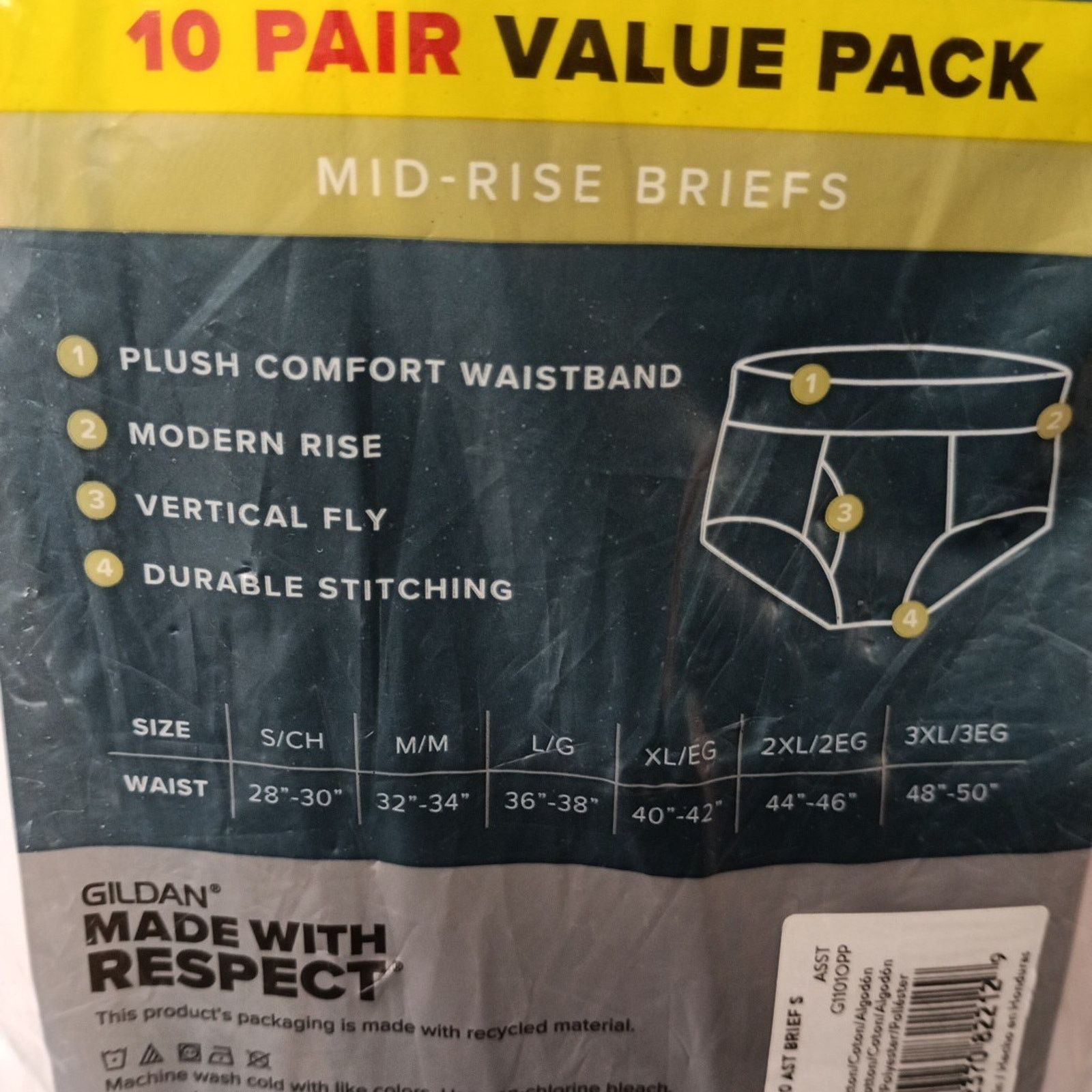 Gildan Gildan Men's Mid Rise Briefs Multi 10 Pack Size S 28"-30" Size 28 - 5 Thumbnail