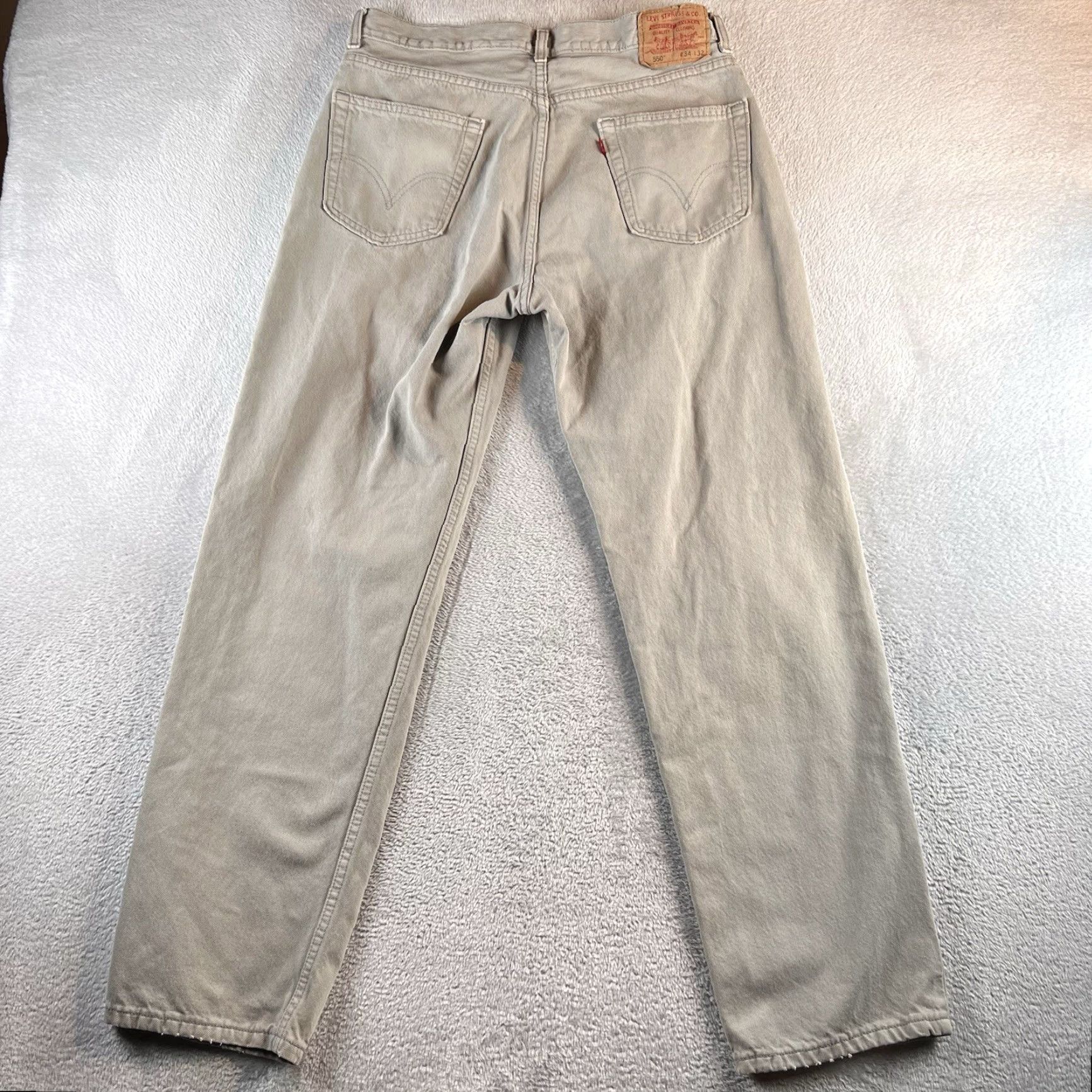Levi's VINTAGE Levi's 550 Jeans Men's 34x34 Gray Denim Relaxed Straight 5-Pocket USA 90s Size US 34 / EU 50 - 2 Thumbnail