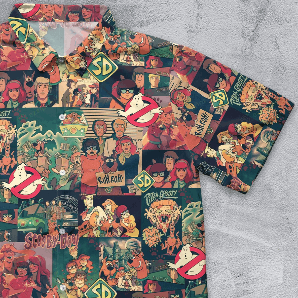 Designer × The Unbranded Brand Pizza Ghost Scooby-Doo Button Down Shirt Size US M / EU 48-50 / 2 - 1 Thumbnail