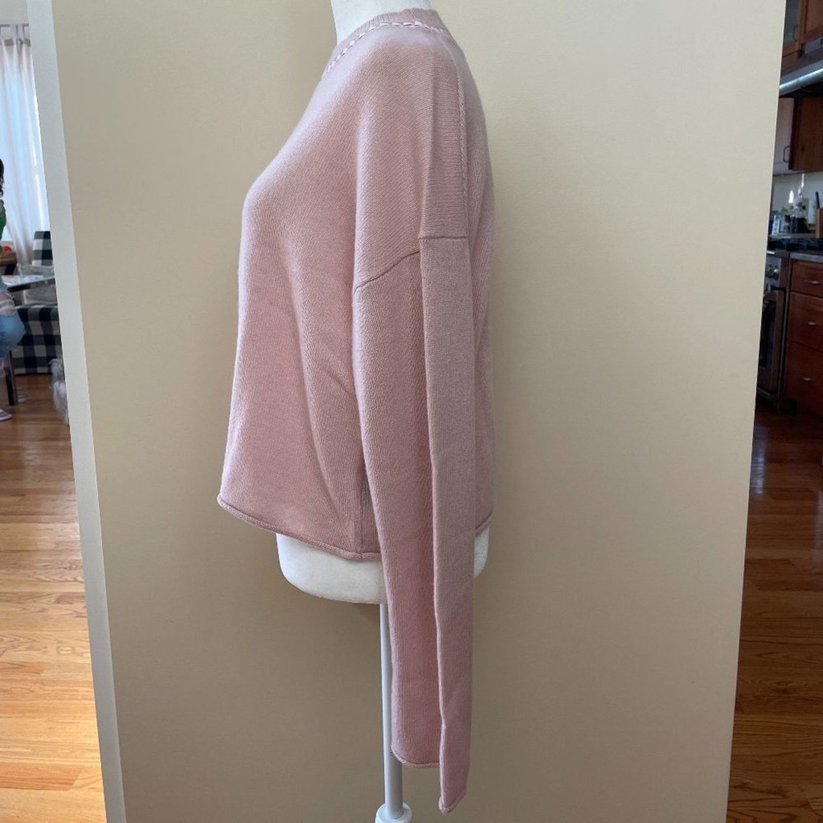 Theory Ribbon-Trim Cropped Cashmere Sweater from Theory Size L / US 10 / IT 46 - 2 Thumbnail