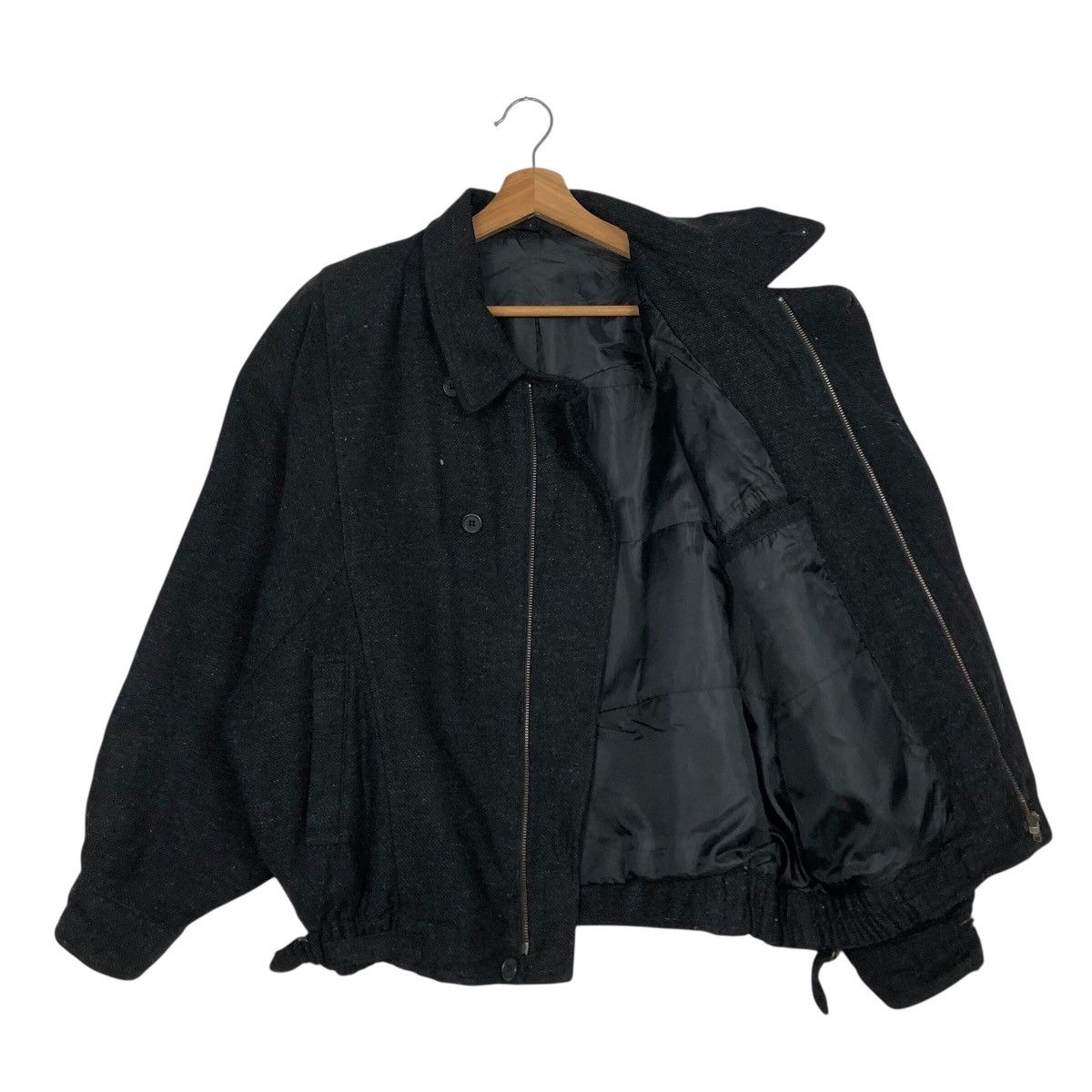 Japanese Brand 📌Vtg Wool Bomber Jacket Double Layer Unbranded Issey Miyake Size US M / EU 48-50 / 2 - 13 Thumbnail