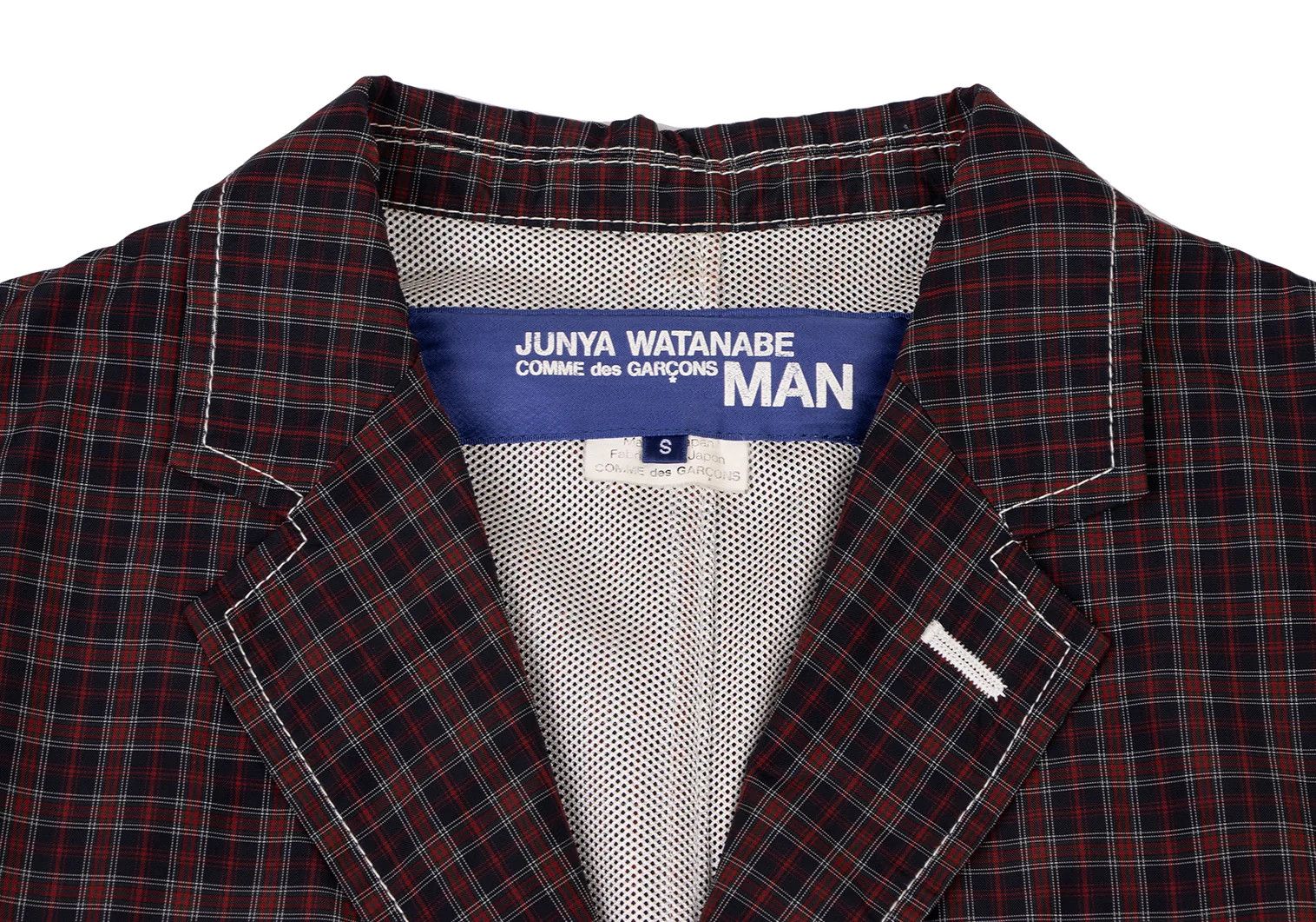 Junya Watanabe Mesh Lined Check Jacket in Navy and Red, Size S Size US S / EU 44-46 / 1 - 3 Thumbnail