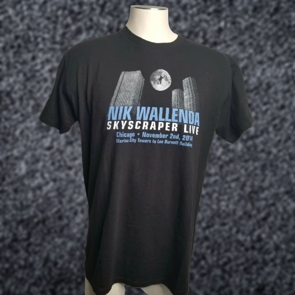 Gildan Nik Wallenda Skyscraper Live 2014 Chicago Shirt High Wire Stunt Man Mens XL Size US XL / EU 56 / 4 - 1 Thumbnail