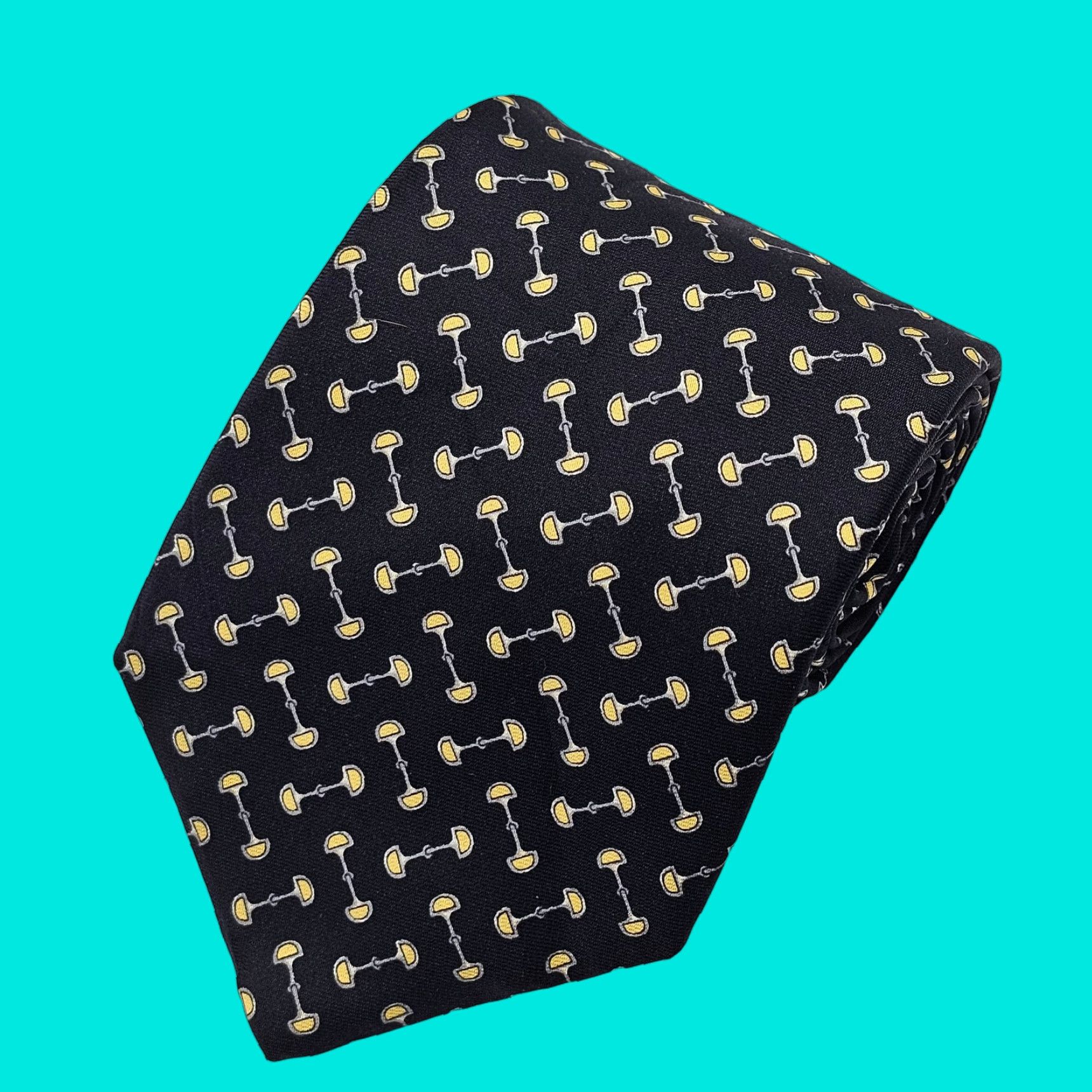 Brooks Brothers VINTAGE Brooks Brothers Necktie Silk Tie Black Equestrian Pattern 57" x 3.75" Designer USA Mens Size ONE SIZE - 1 Thumbnail
